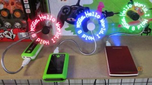Colorful USB LED Message Fan For Android - Red, Green, Blue